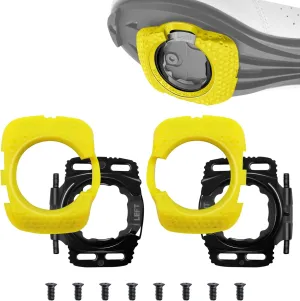 1 Pair Quick Release Cycling Shoes Cleats Self-Locking Pedal Aerodynamic for Wahoo for SpeedPlay for Zero (Yellow)