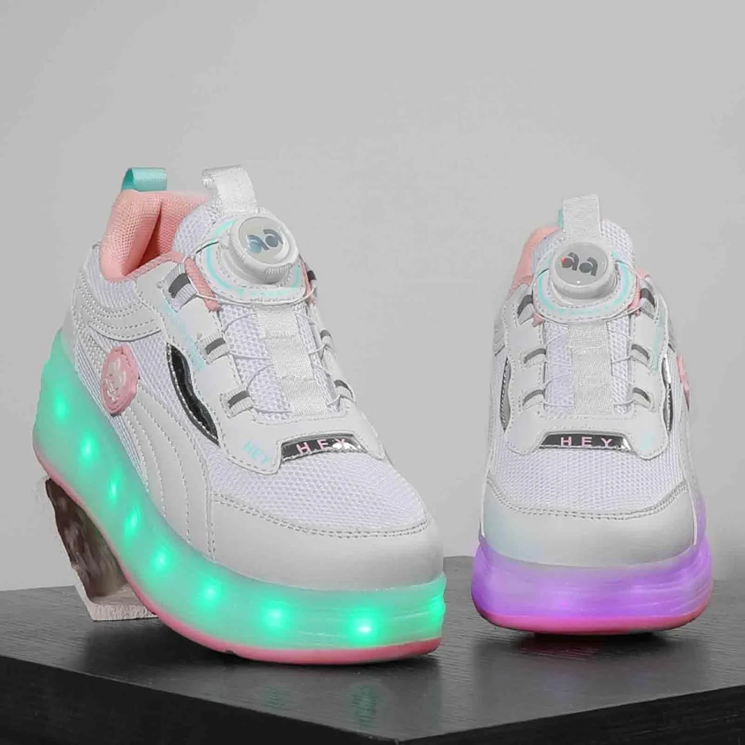 11 LED Light Up Kids Roller Skate Shoes with Wheel, Sneakers for Boys Girls Birthday Thanksgiving Christmas Day