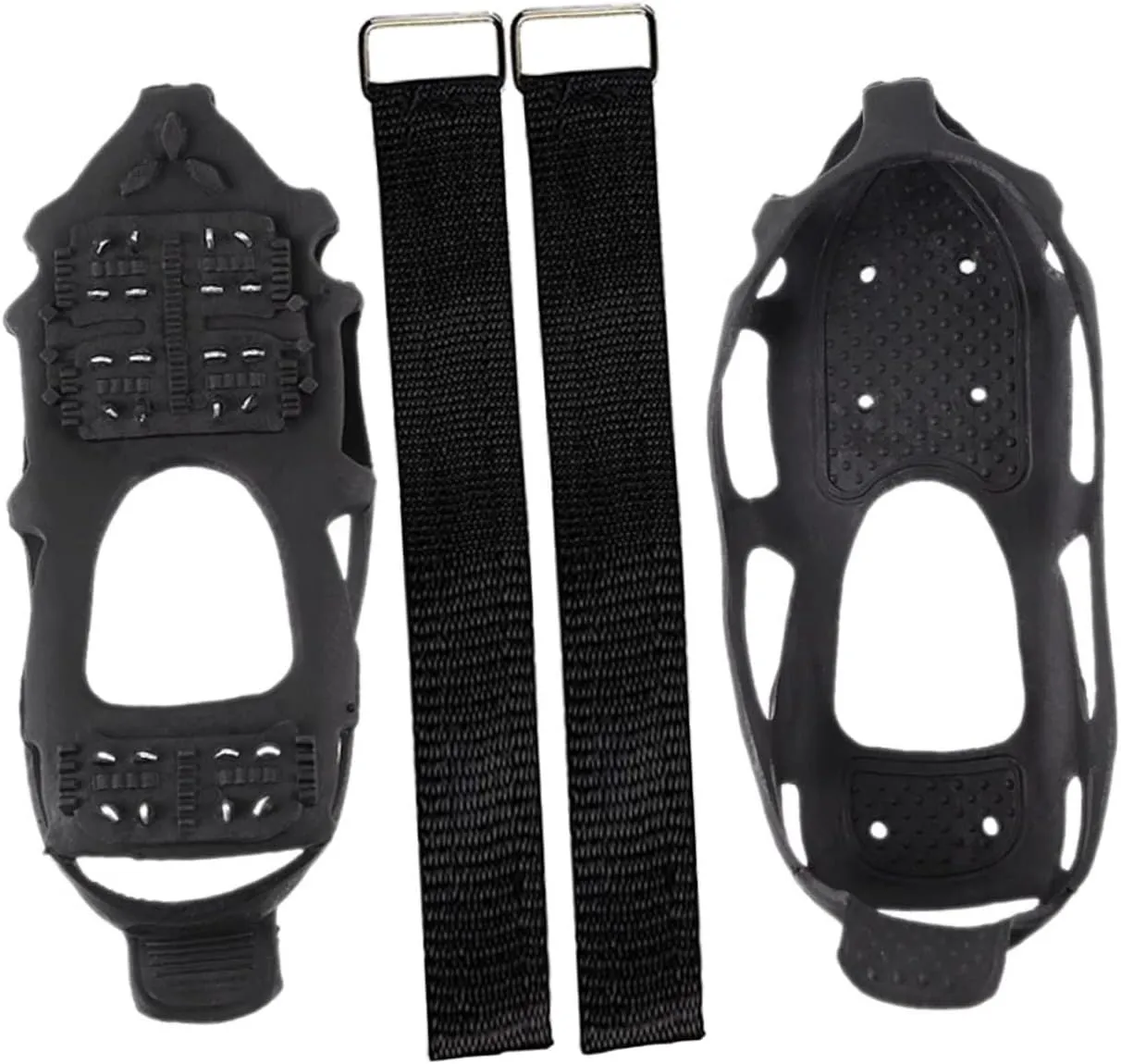 1Set Portable Snow Shoe Grippers Tooth Ice Crampons for Outdoor Activities Lightweight Slip Traction Devices for Hiking Walking Running Fits Shoes and Boots