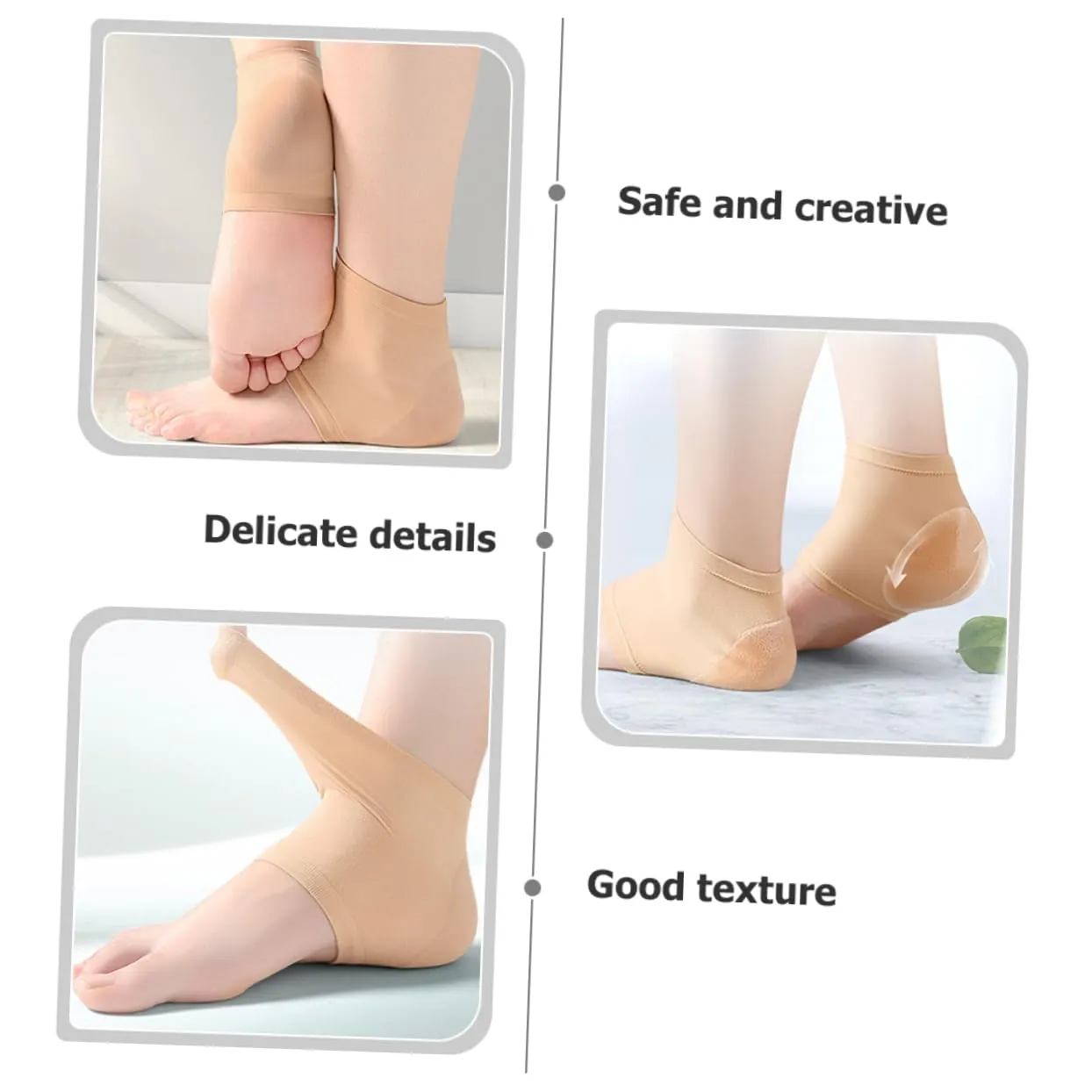 3sets Moisturizing Foot Socks Ankle Support Cracked Heel Wrap Shoe Heel Protectors for Women Men 2pairs*3