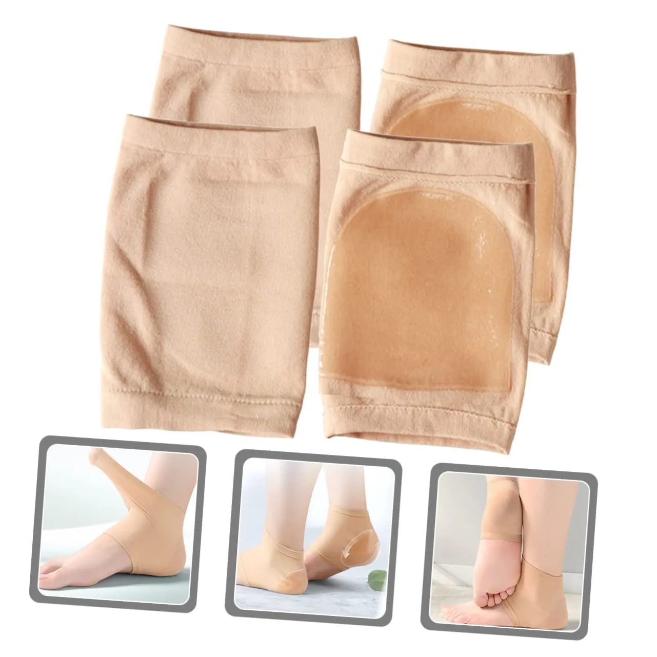 3sets Moisturizing Foot Socks Ankle Support Cracked Heel Wrap Shoe Heel Protectors for Women Men 2pairs*3