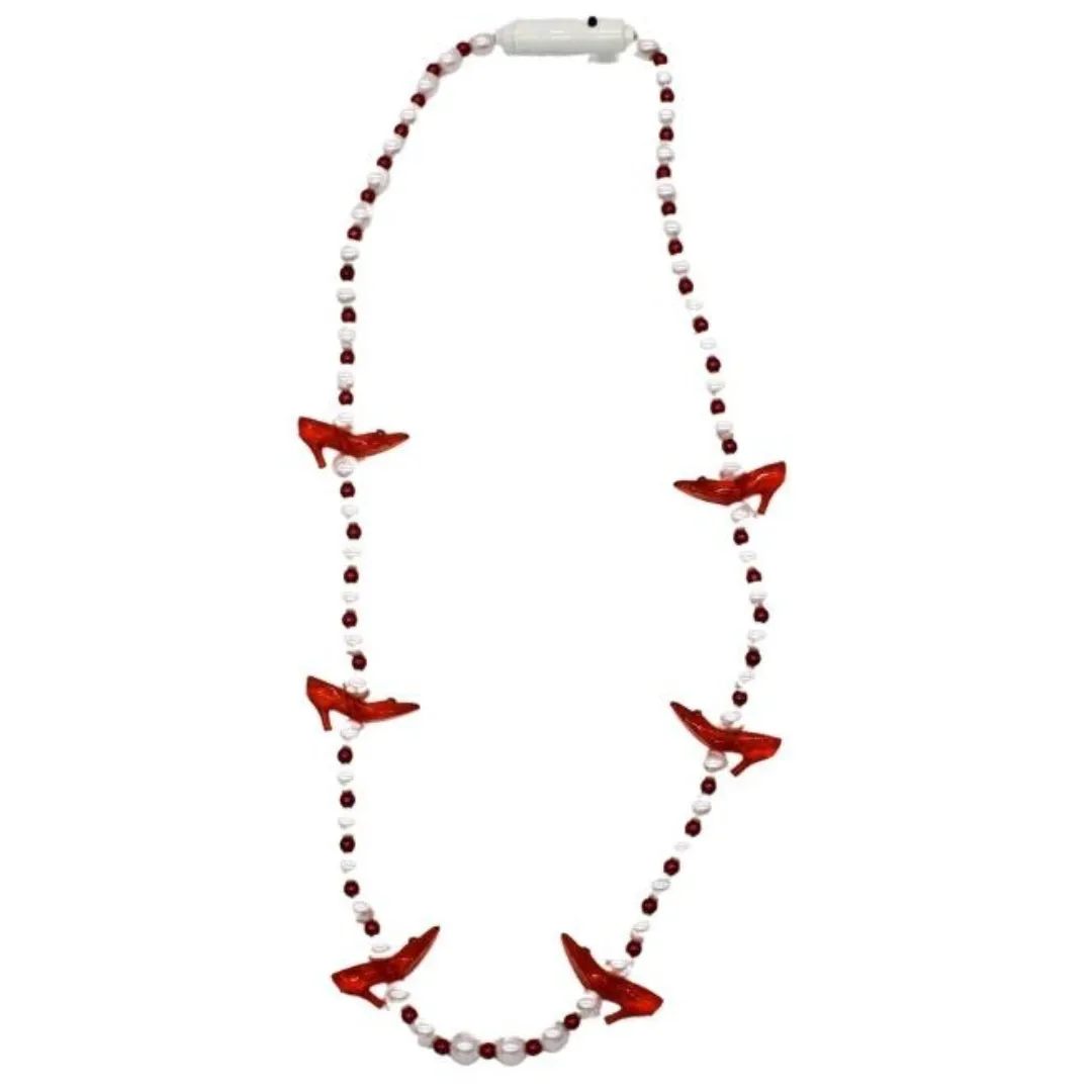 40" LED Red High Heel Shoe with 12mm Pearl & 6mm Red Spacers (Each)