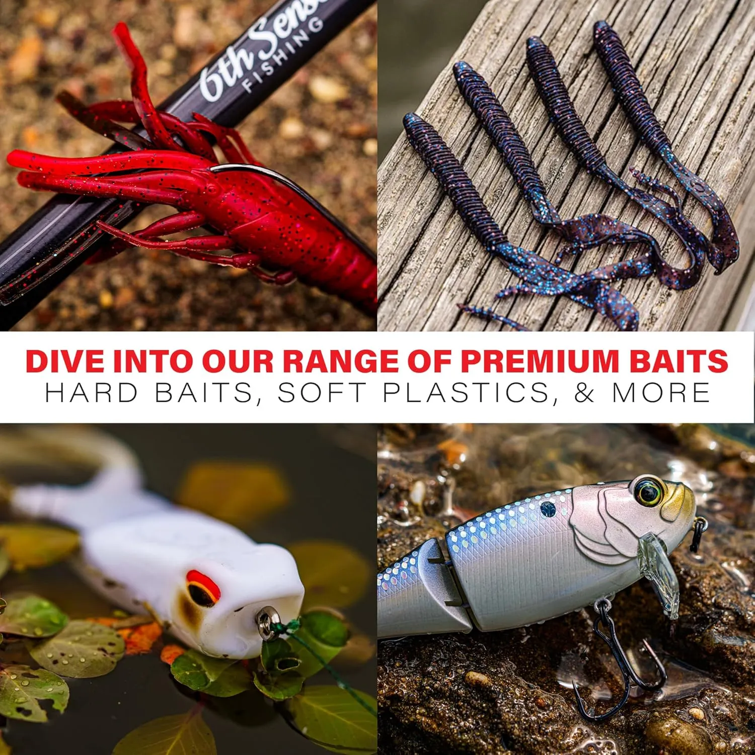 6th Sense Fishing Large Bait Bag – Durable Soft-Sided Storage for Soft Plastics (Ridgeline Camo - Green)