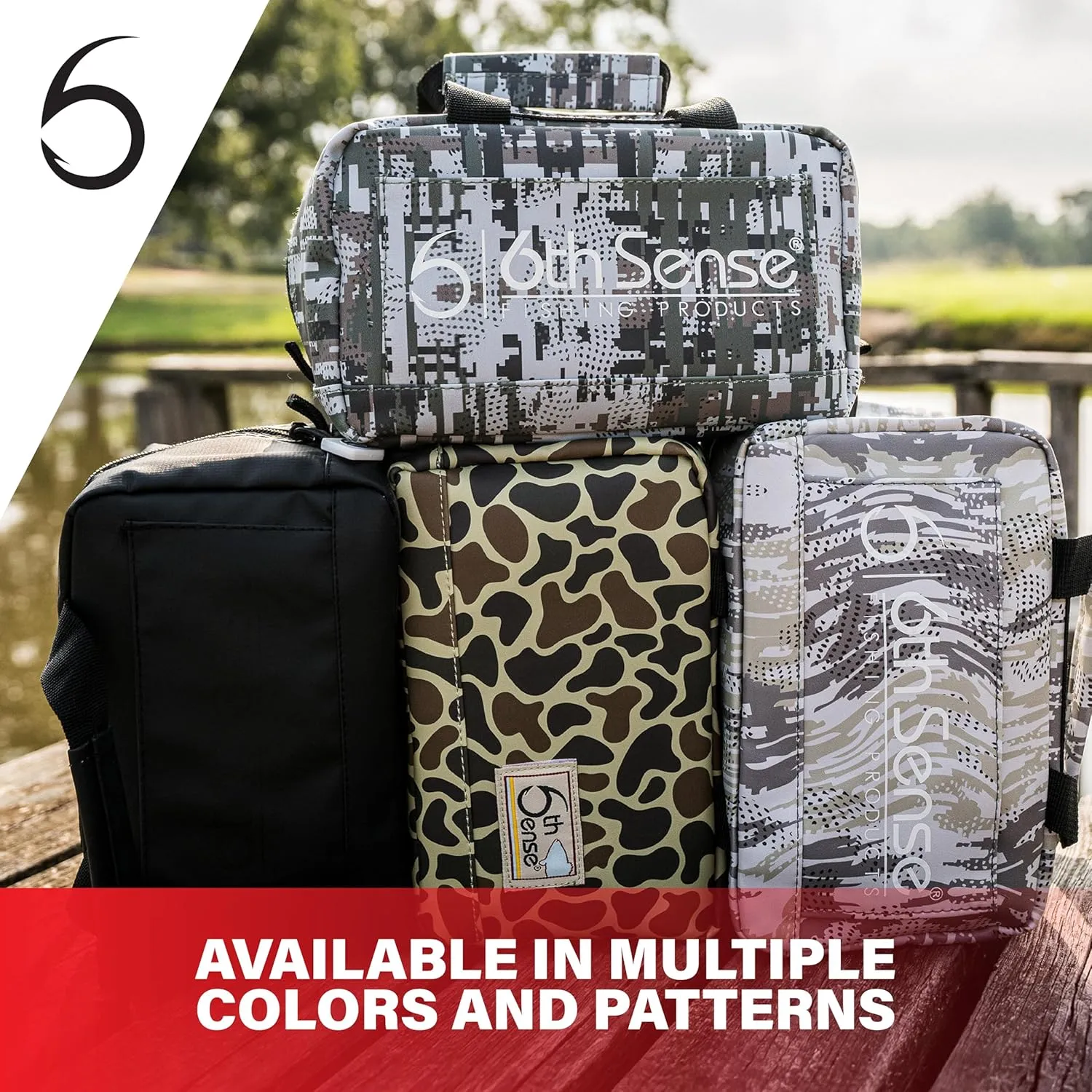 6th Sense Fishing Small Bait Bag – Durable Soft-Sided Storage for Soft Plastics (Willis Camo - Brown)