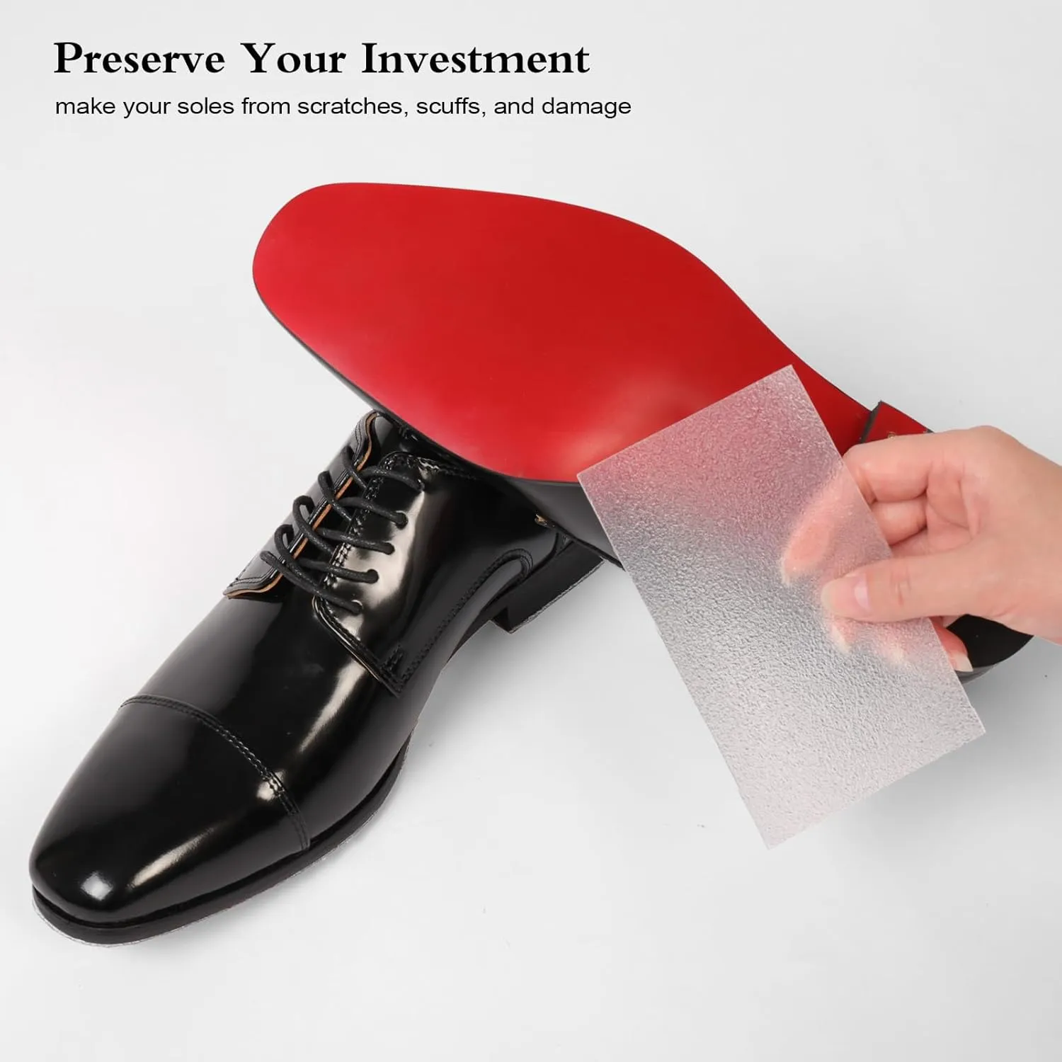 79 in Clear Sole Protector for High Heel Shoes, Anti-Slip Shoe Sole Guard, Transparent Louboutin Sole Protector for Red Bottom Heels & Sneakers(5 in *79 in)