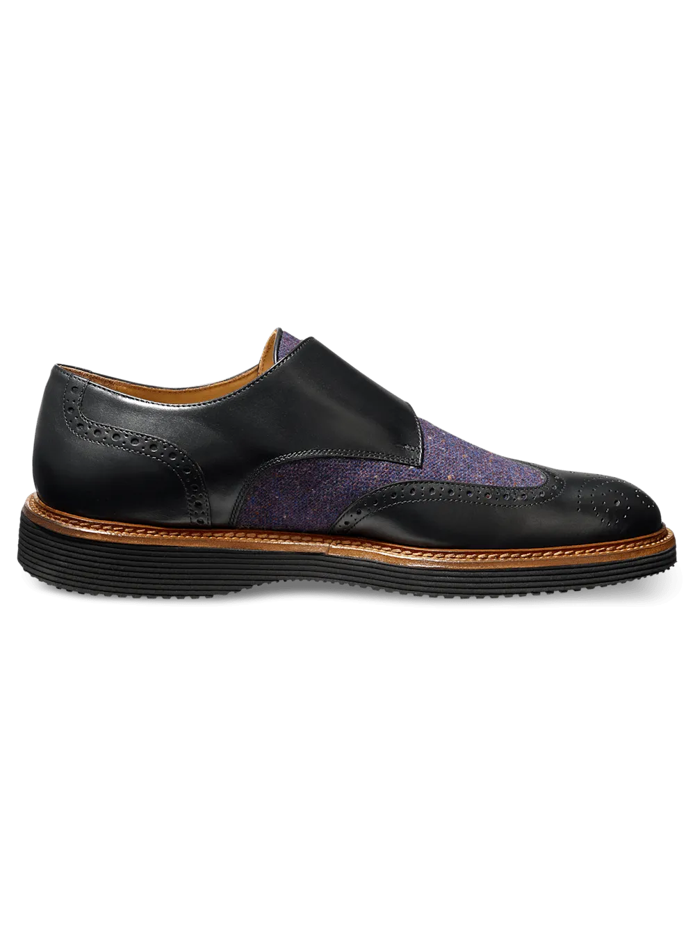 Abe Hybrid Monk Strap - Black/purple