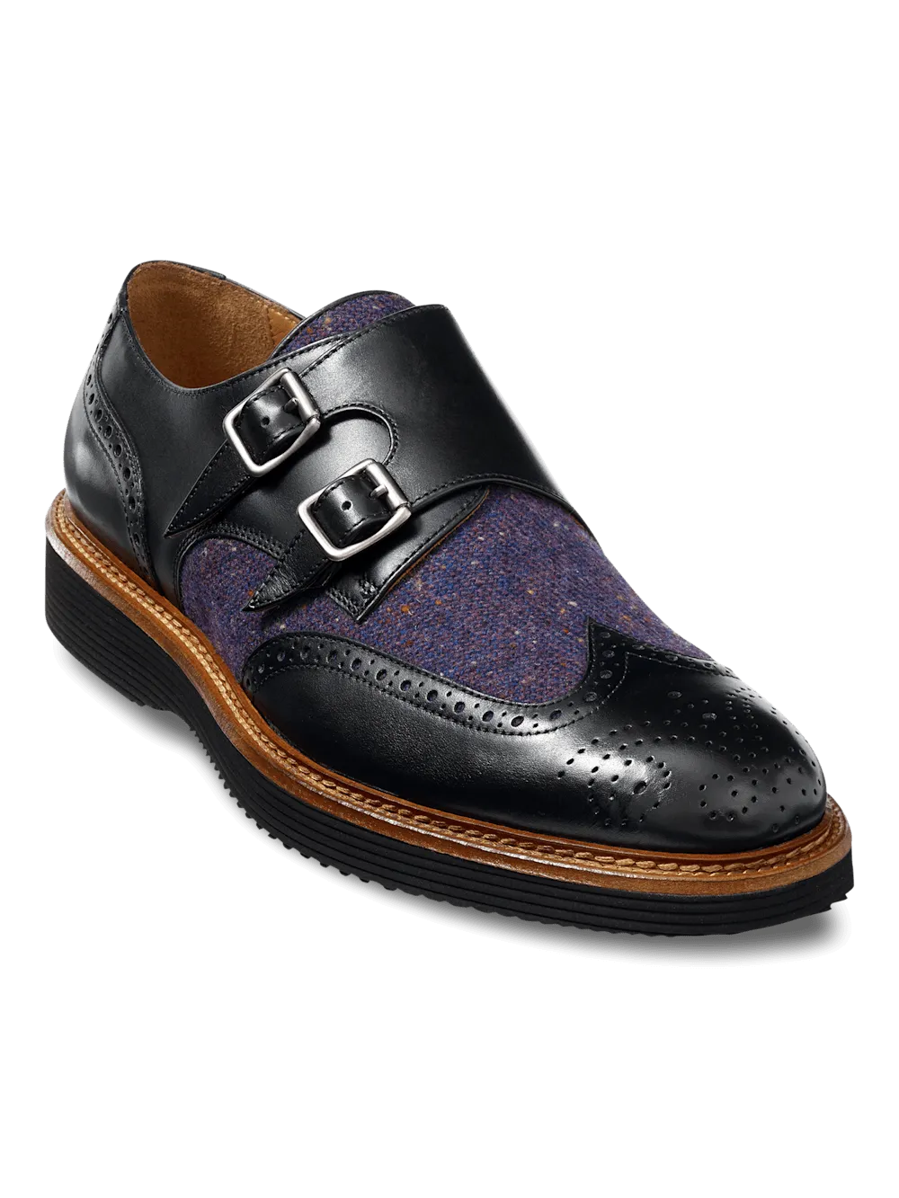 Abe Hybrid Monk Strap - Black/purple