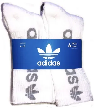 adidas Mens 6 Pack Athletic Crew Socks (Shoe: 6-13)