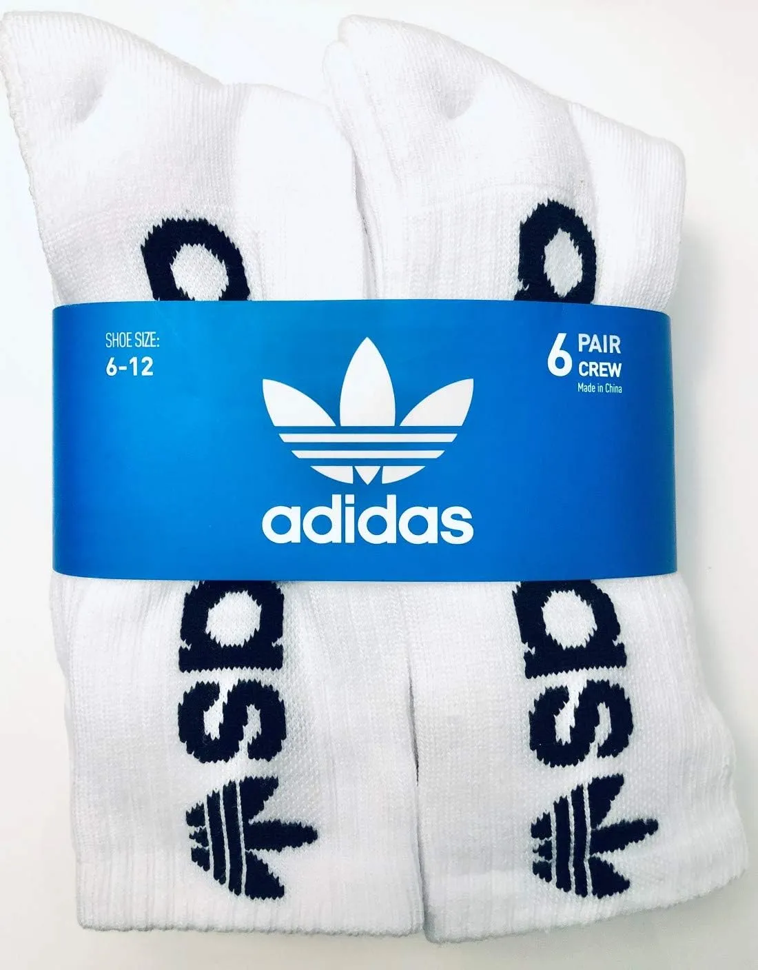 adidas Mens 6 Pack Athletic Crew Socks (Shoe: 6-13)