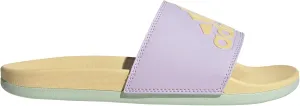 adidas Women's Adilette Comfort Slide Sandal, Ice Lavender/Orange Tint/Linen Green, 9