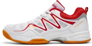 AIRFUL Womens Mens Tennis Badminton Pickleball Shoes Low-Top Breathable Fashion Sneakers Indoor Outdoor Court Training Shoe (Color : Red, Size : 11 Women/9.5 Men)