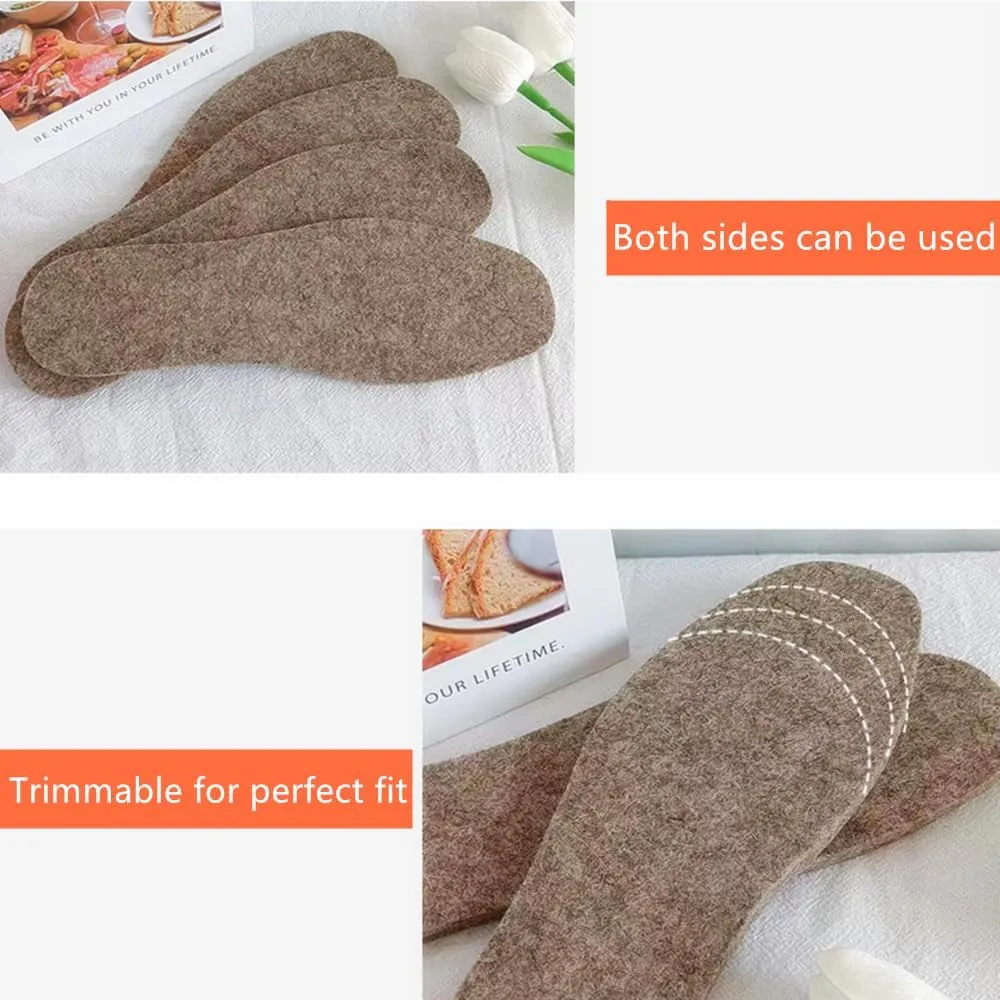 Alpaca Wool Warm Shoe Insert - Wool Shoe Insoles for Boot Soft Winter Warm Shoe Replacement Men 11 Women 12