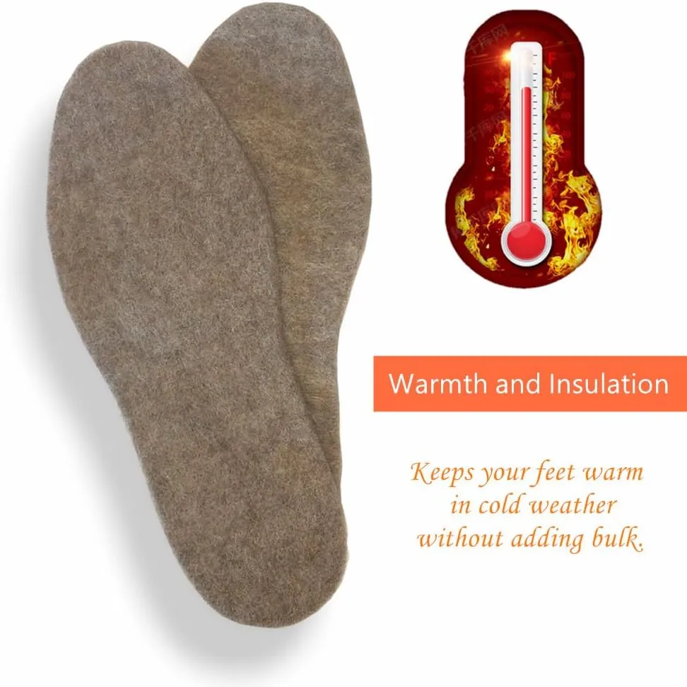 Alpaca Wool Warm Shoe Insert - Wool Shoe Insoles for Boot Soft Winter Warm Shoe Replacement Men 11 Women 12