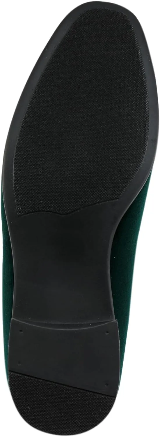 Amali Bradford - Microfiber Men's Slip-On Loafer with Gold Metal Bit - Smoking Slip On Dress Shoes for Men - Microfiber Formal Loafers for Men