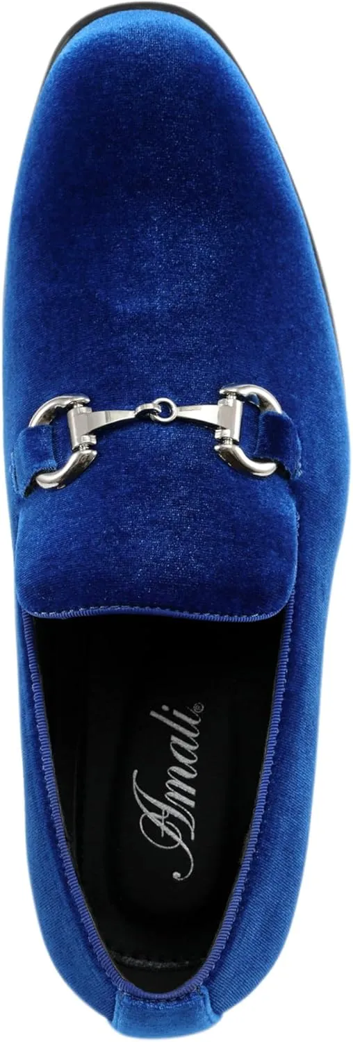 Amali Bradford - Microfiber Men's Slip-On Loafer with Gold Metal Bit - Smoking Slip On Dress Shoes for Men - Microfiber Formal Loafers for Men