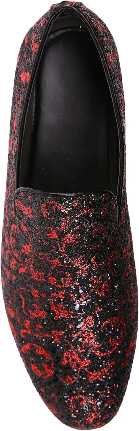 Amali Men's Paisley Metallic Erin Driving Smoking Slip On Loafer Dress Shoe