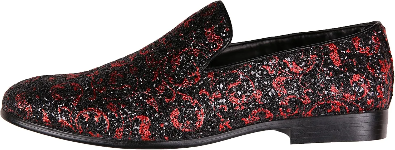 Amali Men's Paisley Metallic Erin Driving Smoking Slip On Loafer Dress Shoe