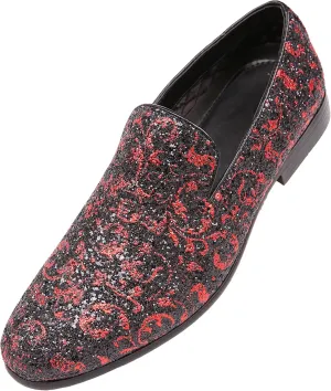 Amali Men's Paisley Metallic Erin Driving Smoking Slip On Loafer Dress Shoe