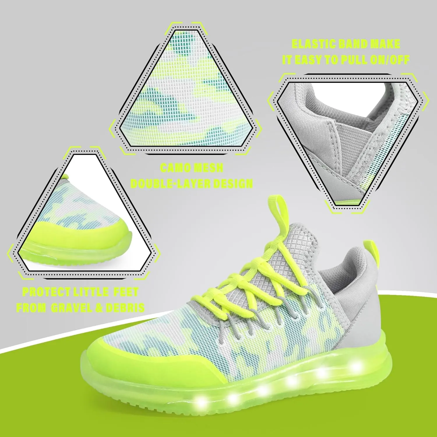 AMZZPIK LUMIKICK Kids Light Up Shoes for Boys Girls Tennis Walking Luminous Sneakers for Little Kid