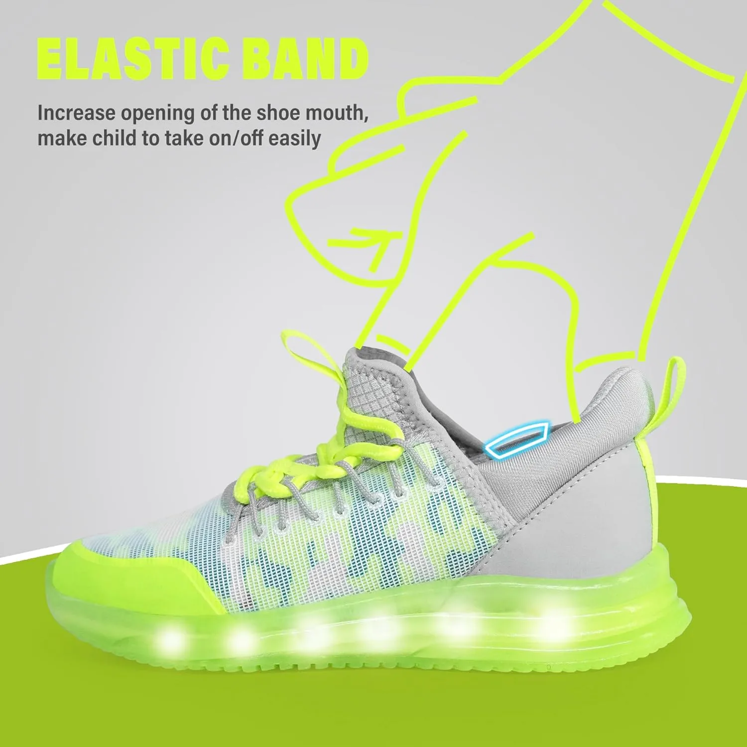 AMZZPIK LUMIKICK Kids Light Up Shoes for Boys Girls Tennis Walking Luminous Sneakers for Little Kid
