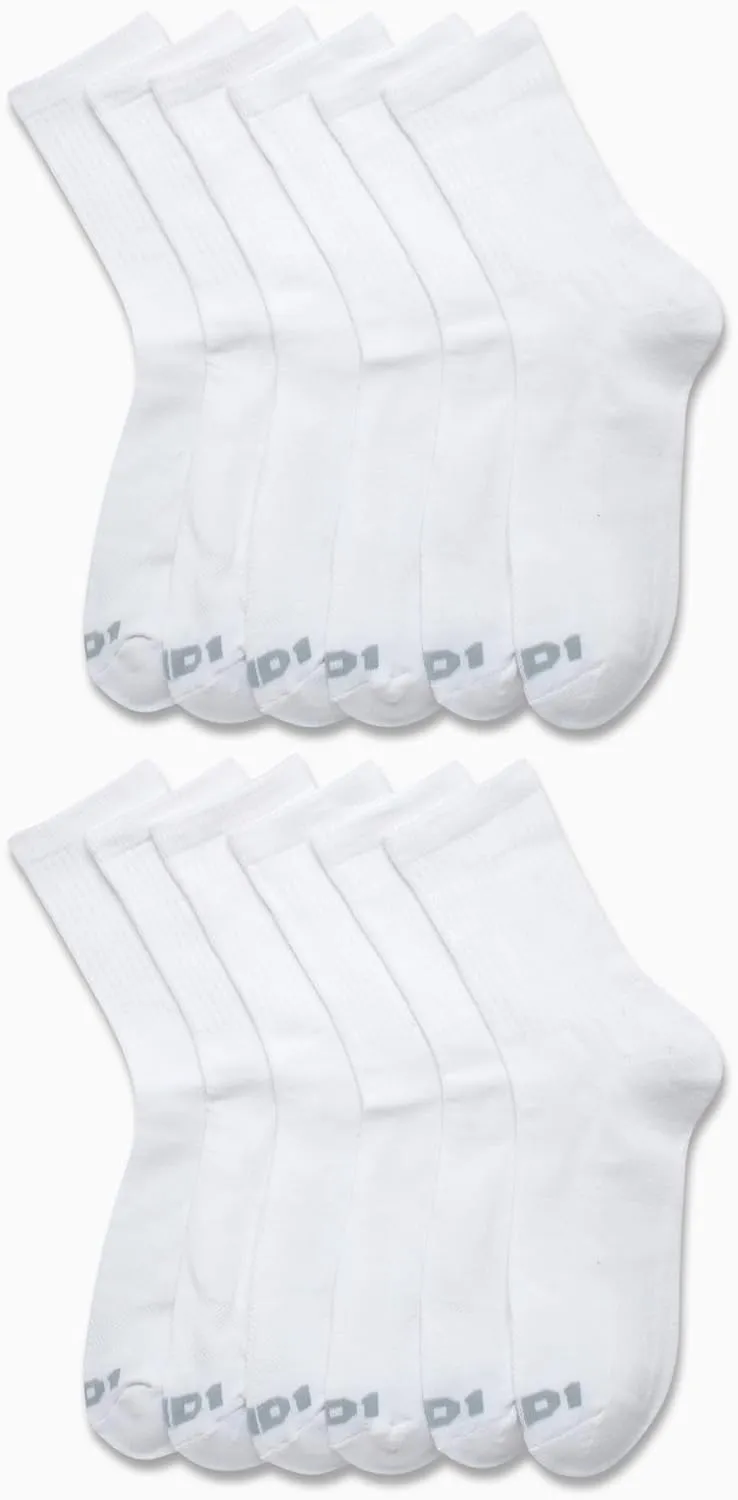 AND1 Men's Mid Crew Socks - 12 Pack Moisture Control Performance Cushioned Short Athletic Socks for Men (Shoe Size: 6-12.5)