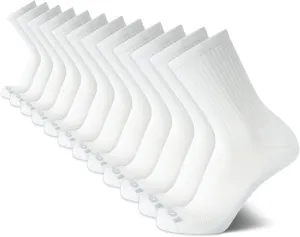 AND1 Men's Mid Crew Socks - 12 Pack Moisture Control Performance Cushioned Short Athletic Socks for Men (Shoe Size: 6-12.5)