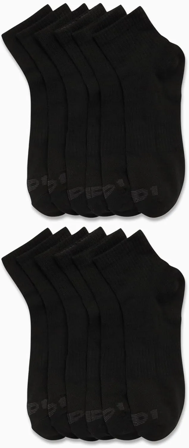 AND1 Men's Socks - PROPLATINUM Lightweight Quarter Cut Socks (12 Pack)