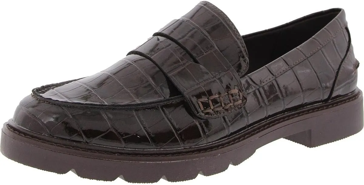 Anne Klein Womens Eryn Padded Insole Patent Loafers