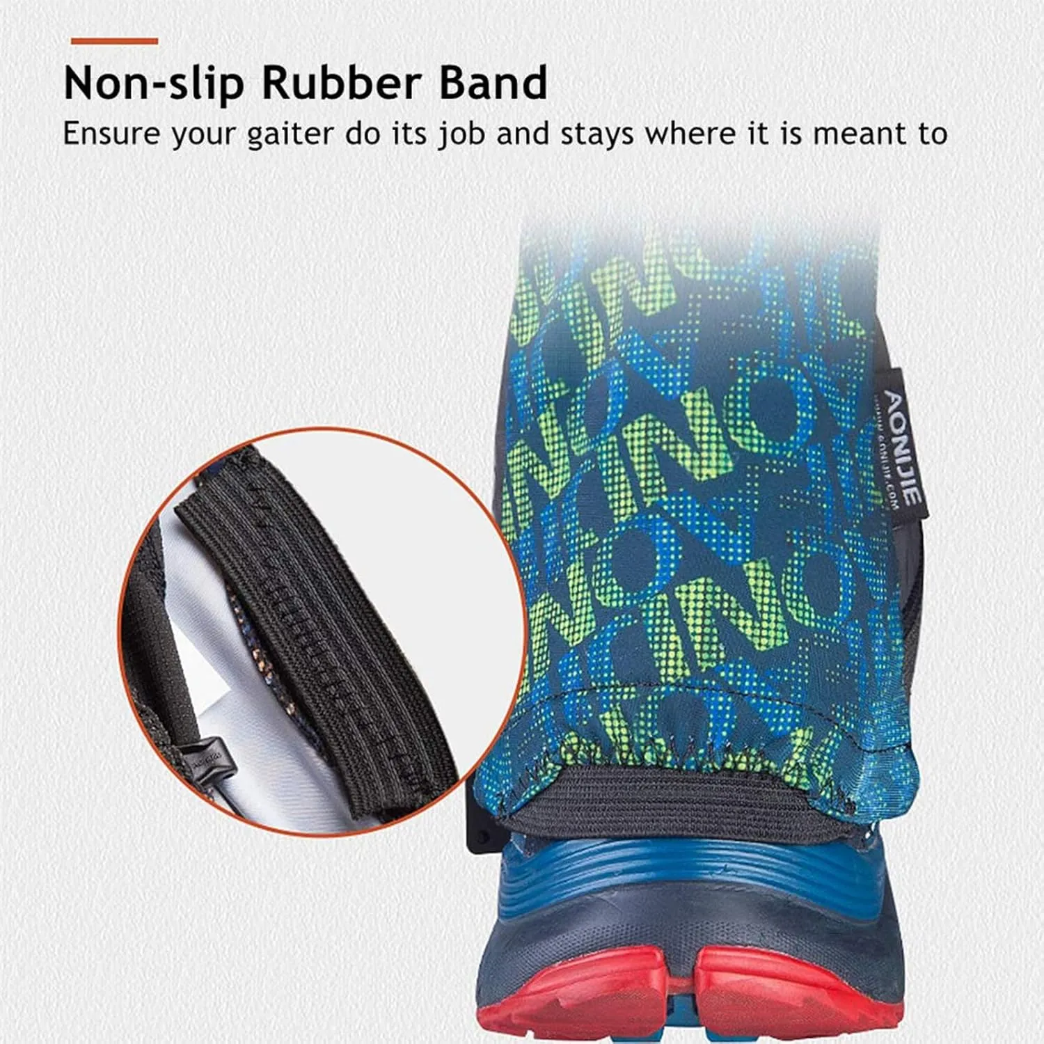 AONIJIE Low Trail Gaiters Reflective Ankle Gators Protective Shoe Covers with UV Protection & Breathable & Sand Prevention for Triathlon Marathon Hiking