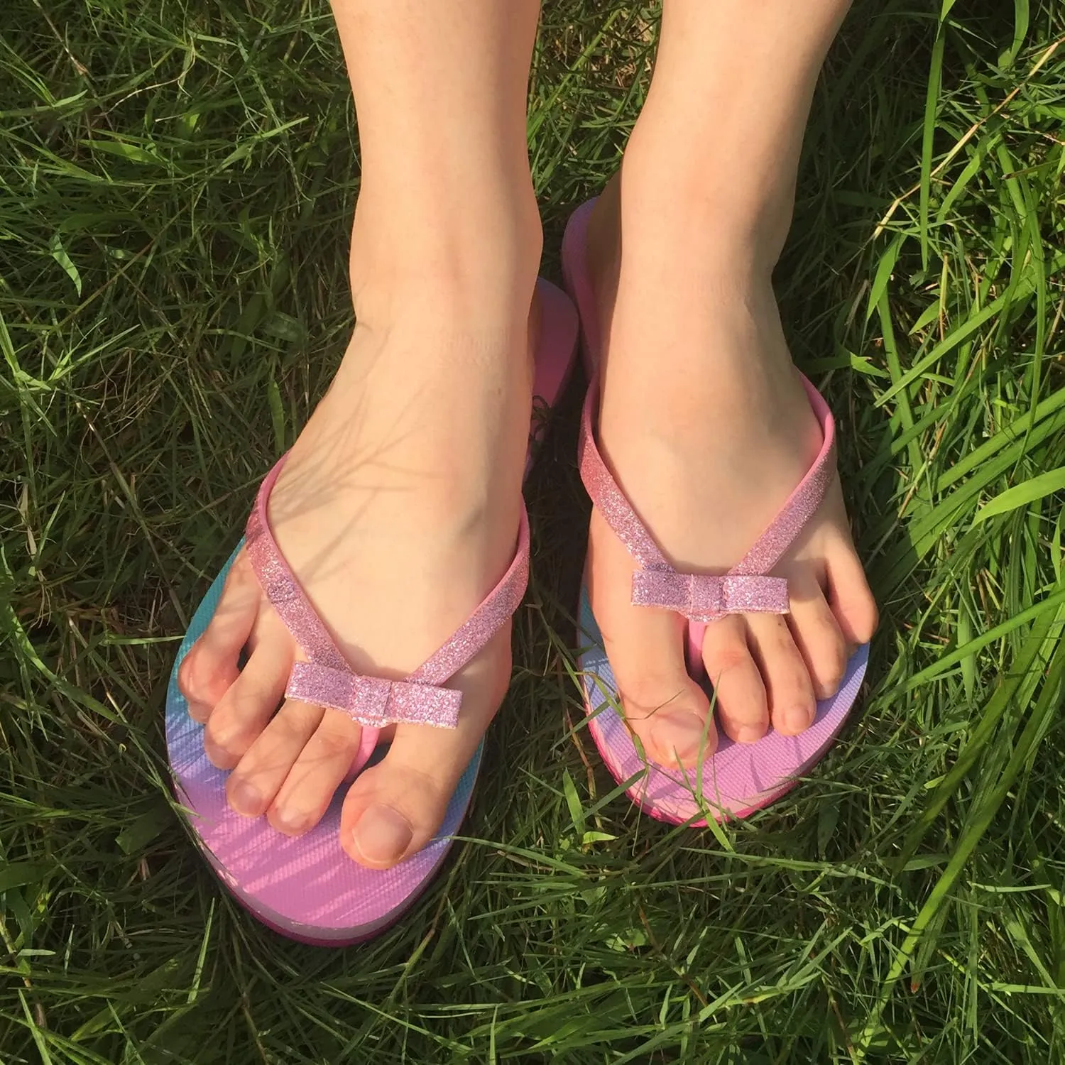 Ataiwee Girls Flip Flop Sandals - Kids Printed Slide Shoes for Little/Big Kid.