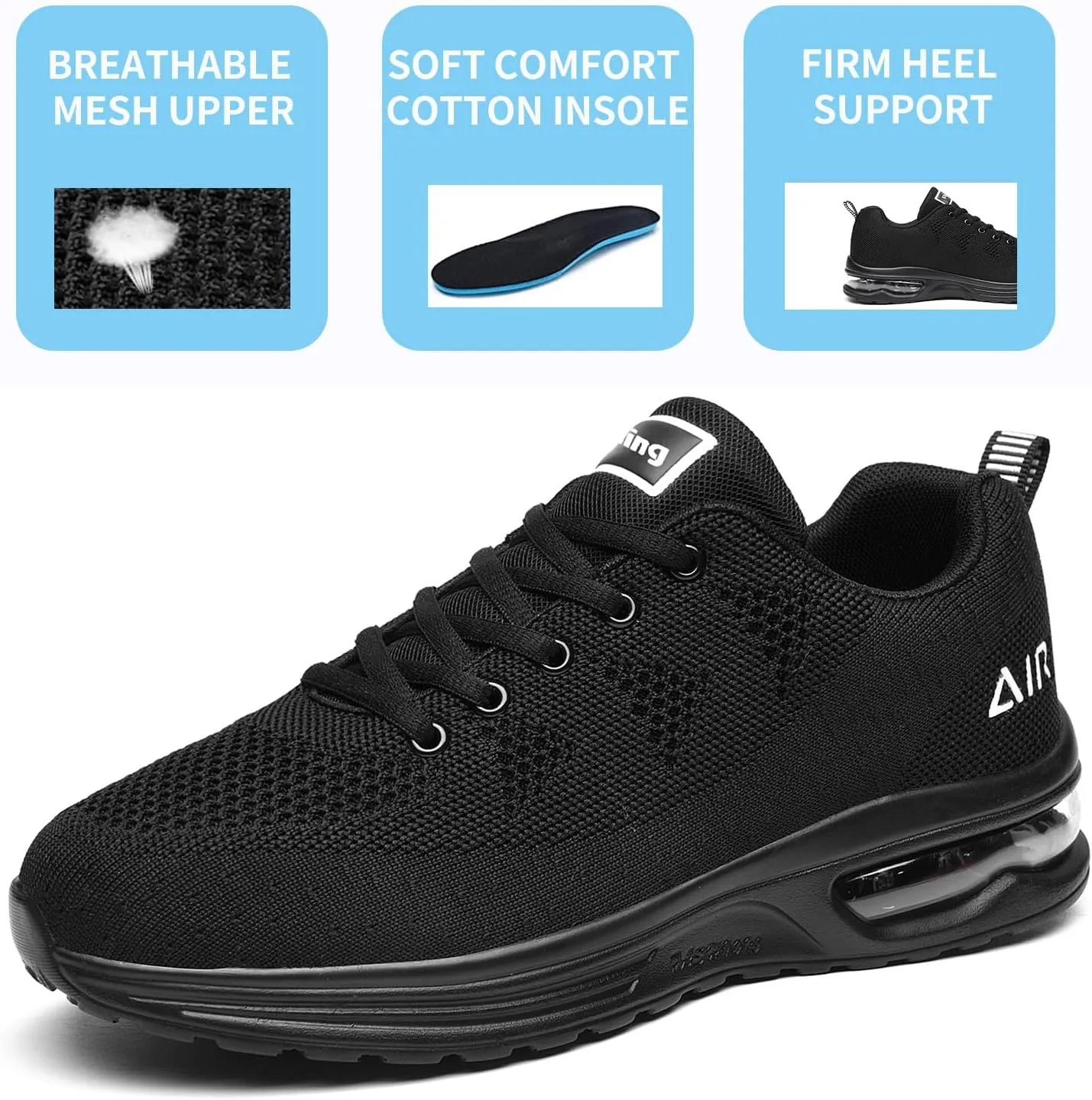 AUPERF Men's Air Running Shoes Lightweight Breathable Workout Footwear Walking Sports Tennis Sneaker