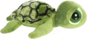 Aurora® Enchanting Dreamy Eyes™ Slide Sea Turtle Stuffed Animal - Captivating Gaze - Aesthetic Appeal - Green 10 Inches