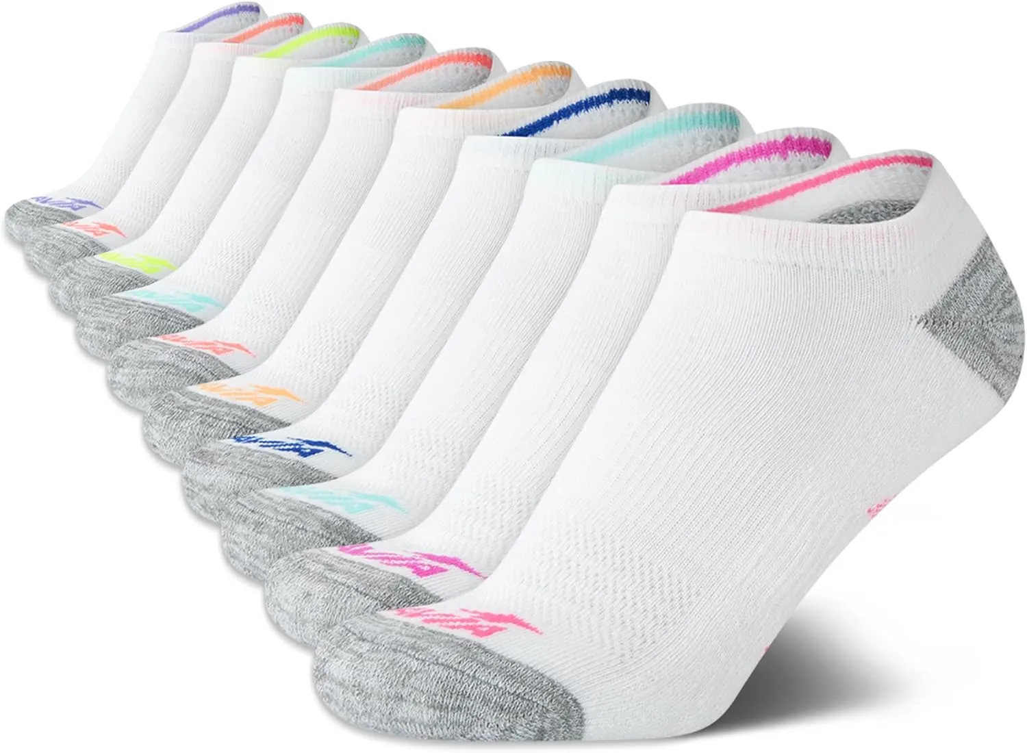 Avia Girls' Socks - 10 Pack Athletic Low Cut No Show Cushioned Liners