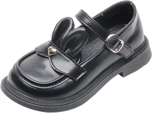 Baby Girls Sandals Size 5 Girls Leather Rabbit Design Soft Round Toe Princess Dress Flat Shoes(Little Fashion Baby Shoes