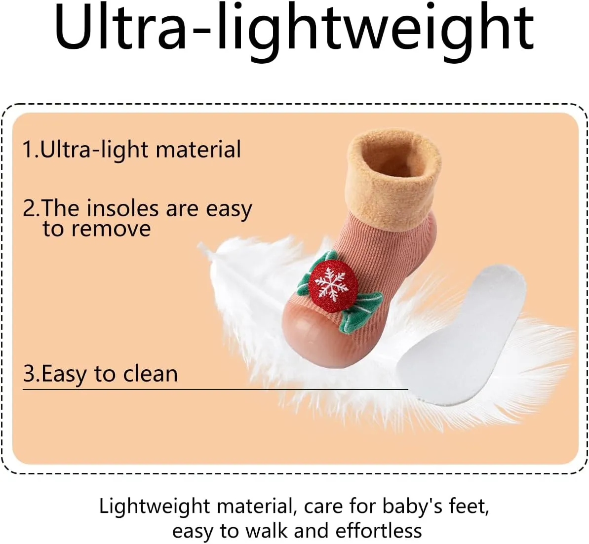 Baby Sock Shoes Boys Girls First Walking Shoes Non Slip Lightweight Toddler Infant Indoor Outdoor