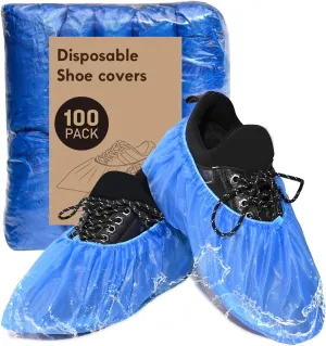 Bag CPE Shoe Covers Disposable - 100 pcs Booties for Shoes Covers,Disposable Shoe Covers for Indoors,Water and dust proof Shoe Cover,Shoe Covers for Houseworking,Visiting and Decorating