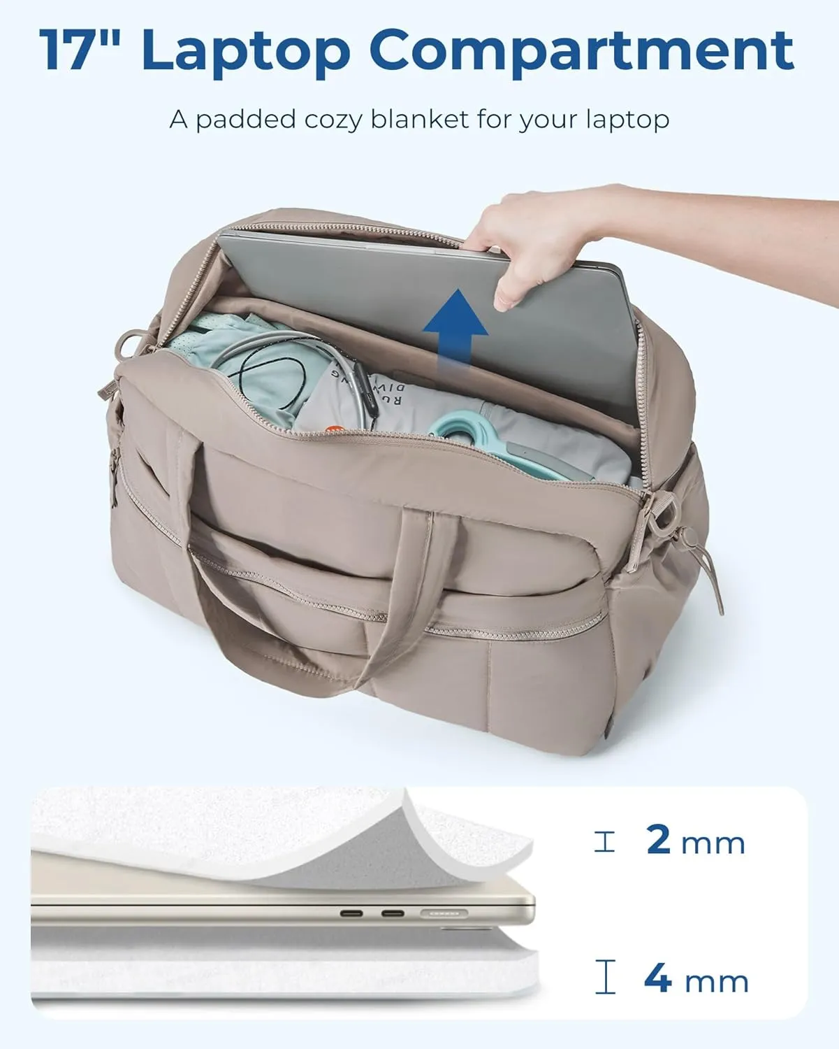 BAGSMART Gym Bag for Women, Duffle Bag for Travel with Wet Pocket, Lightweight Carry on Weekender Duffel, Water Resistant