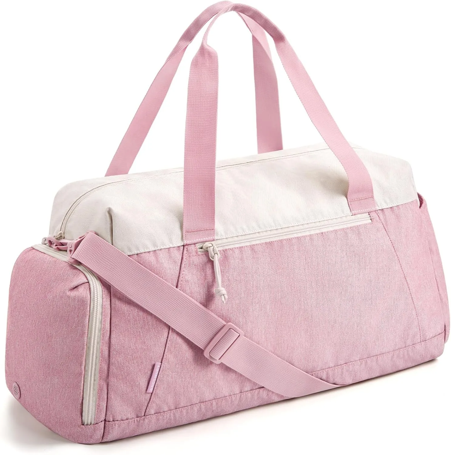 BAGSMART Gym Bags for Men Women, Foldable Travel Duffle Bag, Lightweight Weekender Duffel Bag With Shoe Compartment, Water Resistant Workout Duffle Sports Bag for Travel Yoga, Dark Pink