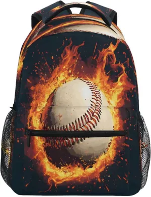 Baseball Magma Flame Kids Backpack for Boys Girls Backpacks Student Backpack Big For Elementary School Shoulder Bag Bookbag