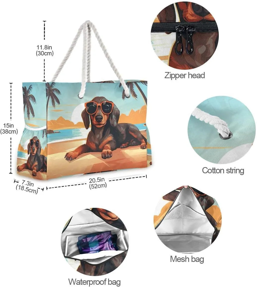 Beach Tote Bags for Women, Turtle Flower Starfish Large Beach Shoulder Bag Pool Bags Purse
