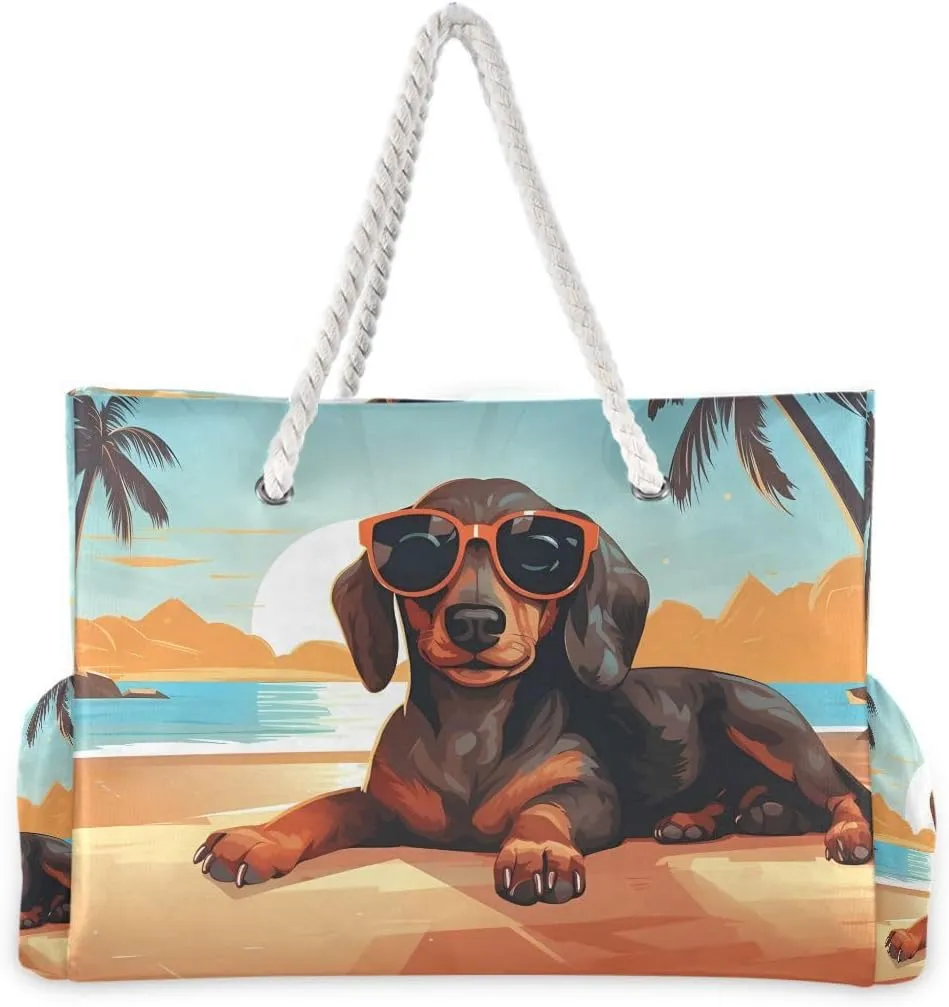 Beach Tote Bags for Women, Turtle Flower Starfish Large Beach Shoulder Bag Pool Bags Purse