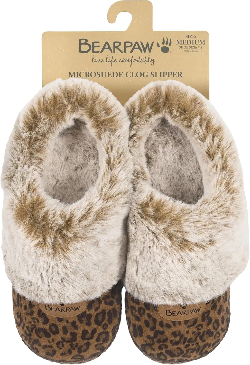 BEARPAW Womens Indoor Microsuede Faux Fur Lined Soft Sole Slipper With Skid Resistant Bottom