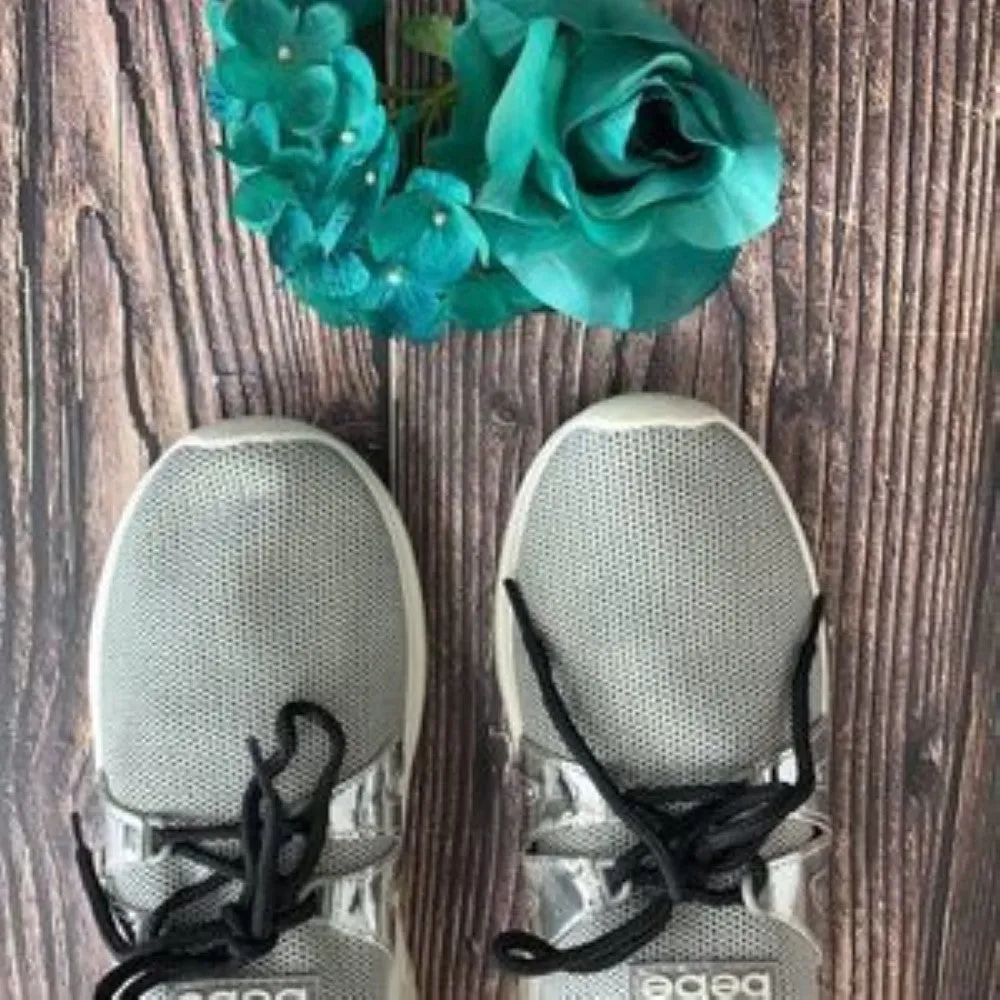 Bebe Grey/Silver Leylan Sneakers 7M