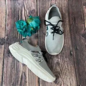 Bebe Grey/Silver Leylan Sneakers 7M