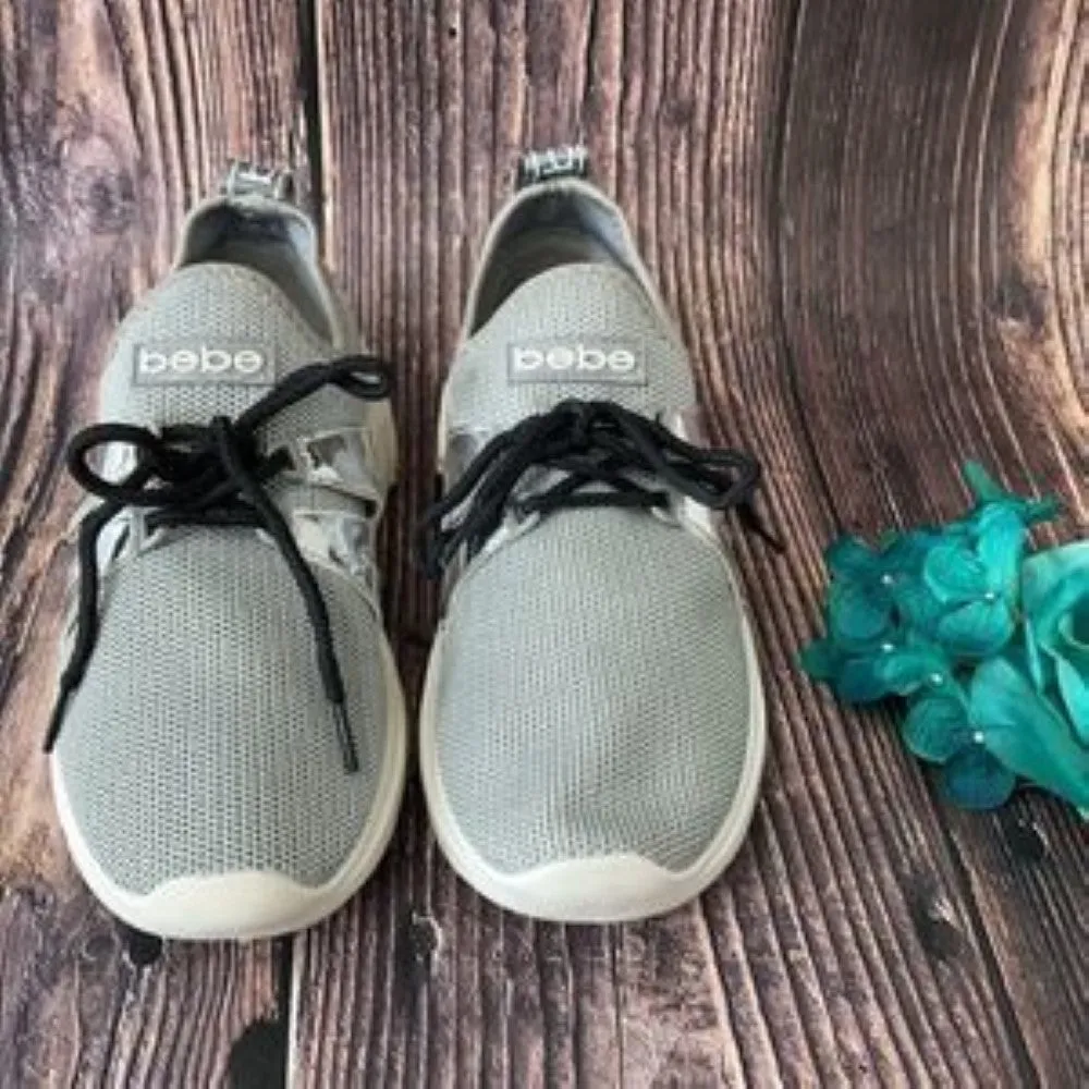 Bebe Grey/Silver Leylan Sneakers 7M