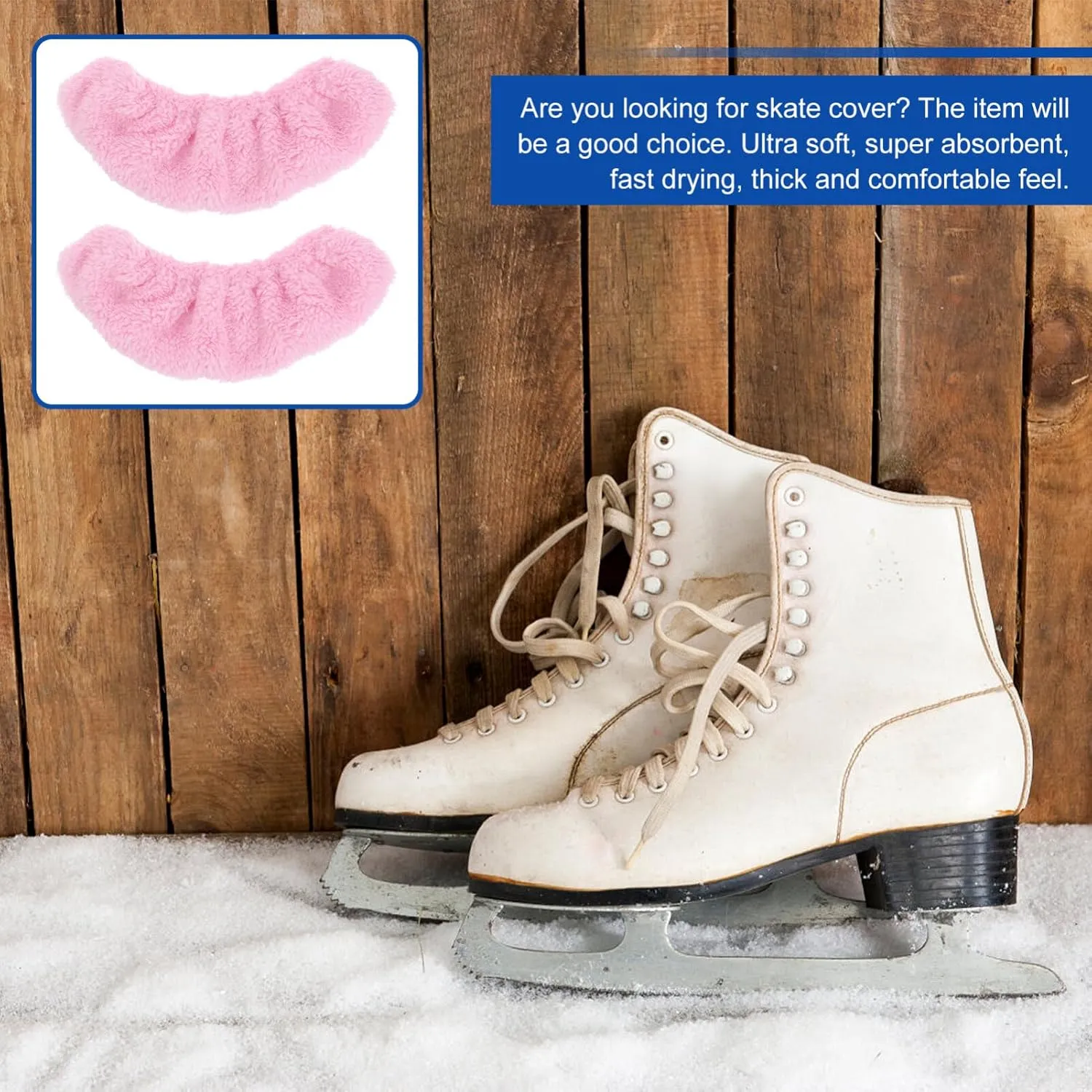 BESPORTBLE Ice Skate Guards, Ice Skate Blade Covers, Skate Guards for Hockey Skates Skating Soakers Velvet Cover for Toddler
