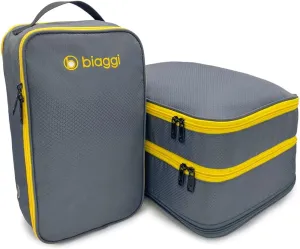 Biaggi Double Deck Compression Cube – Expandable Travel Organizer with Integrated Shoe Cube Compartment – Lightweight Packing Essential