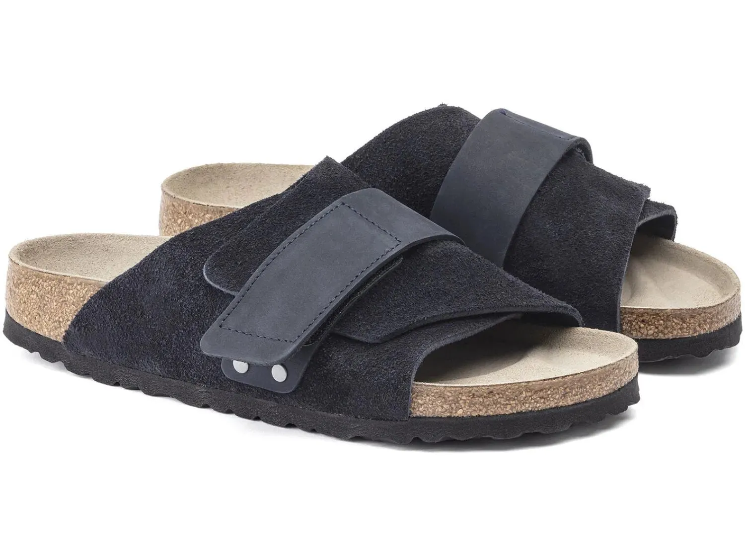 Birkenstock Kyoto Soft Suede & Nubuck Midnight Slide