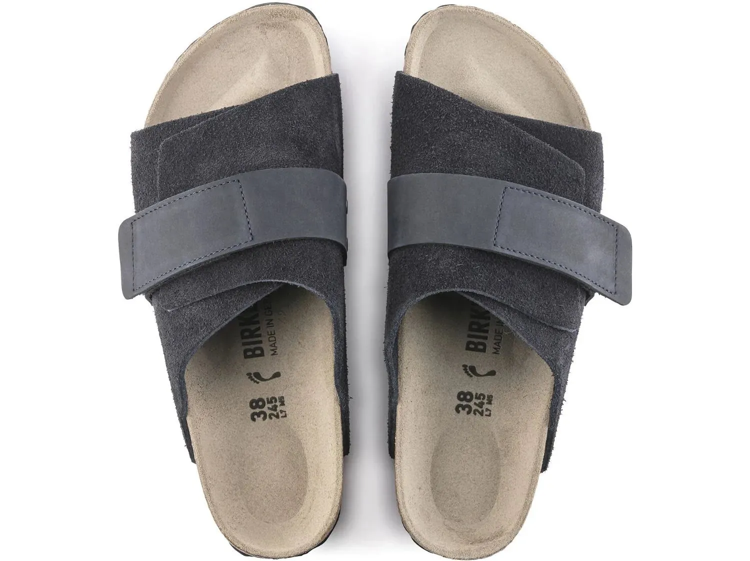 Birkenstock Kyoto Soft Suede & Nubuck Midnight Slide
