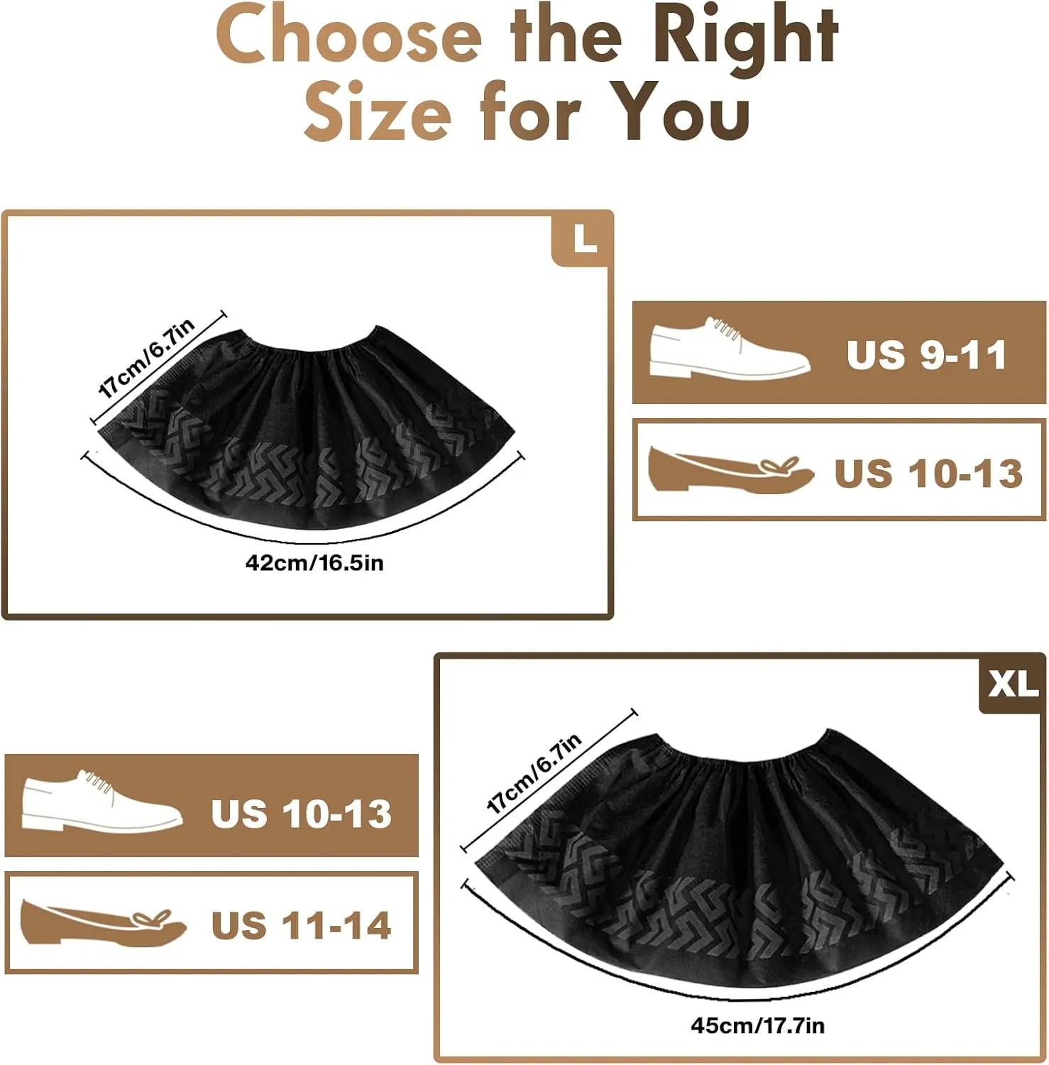 Black Recycable Shoe Covers Disposable - Recyclable Shoe Covers Disposable for Indoors, Fits Up To 11 US Men and 13 US Women Size,Recyclable Non-Woven Fabric - 100pcs